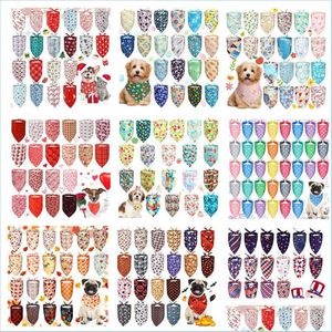 Autres fournitures pour chiens 20 packs chien bandana No￫l Halloween Thanksgiving Valentin Day Holiday Bib Triangle Scharfs pour petit moyen Dh17t