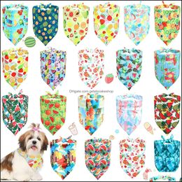 Otros suministros para perros 20 piezas bufanda de pañuelo triangar bibs mascota de verano flamenco fruta hawaii para pequeños perros grandes gatos gatos gotes dhwqe