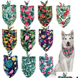 Autres fournitures pour chiens 20 pièces Scarpe bandana Triancade Bibs Pet Summer Flamingo Fruit Hawaii pour petit M GELATOCAKESHOP DHDFH DROP DELI DH5A1