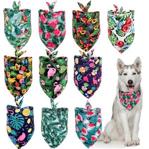 Autres fournitures pour chiens 20 pièces Bandana Scarpe Triancade Bibs Pet Summer Flamingo Fruit Hawaii pour petit M Gelatocakeshop