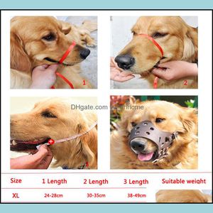 Autres fournitures pour chiens Bouche de protection réglable pour animaux de compagnie Er Masque anti-mordant Anti-aboiement Pu Respirant Museau doux Toilettage Chew Stop 5 Taille Dhliu