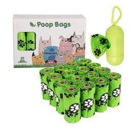 Andere honden levert biologisch afbreekbare kaktas 13x9inches 12Rolls 16Rolls 20 Rolls Waste Bags met dispenser drop levering home tuin Pet Dh0wk