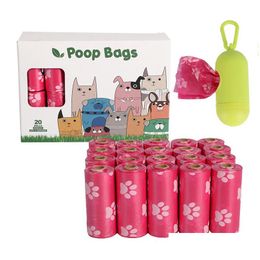 Autres Fournitures Pour Chiens Sac De Déchets Biodégradable 20 Rouleaux Animaux De Compagnie Chiens Sacs De Merde Avec Distributeur Drop Delivery Home Garden Pet Dhxjy