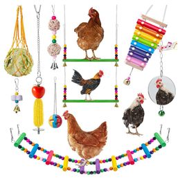 Andere hondenbenodigdheden Kippenspeelgoed voor kippen Xylofoon speelgoed Bridge Swing Pecking Mirror 230720