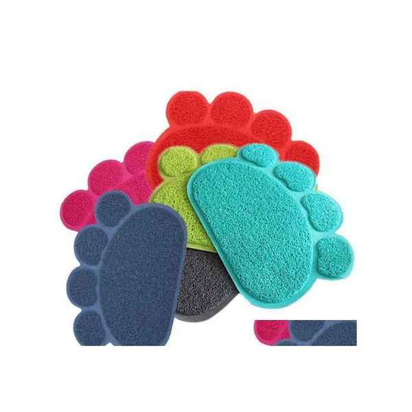 Autres Fournitures Pour Chiens Coussin En Forme De Patte Tapis D'alimentation Pour Chat Pad Plat Pour Animaux De Compagnie Bol Nourriture Eau Alimentation Napperon Table Pvc 30Cm X 40Cm Wy1072 Drop De Otqb5