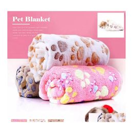 Autres fournitures pour chiens Pet Cat Paw Claw Serviette Tapis Tapis Chiens Lit Hiver Chaud Chats Couvertures Chiot Serviettes Couverture Slee Er Coussin Wll403 Dro Otxkf