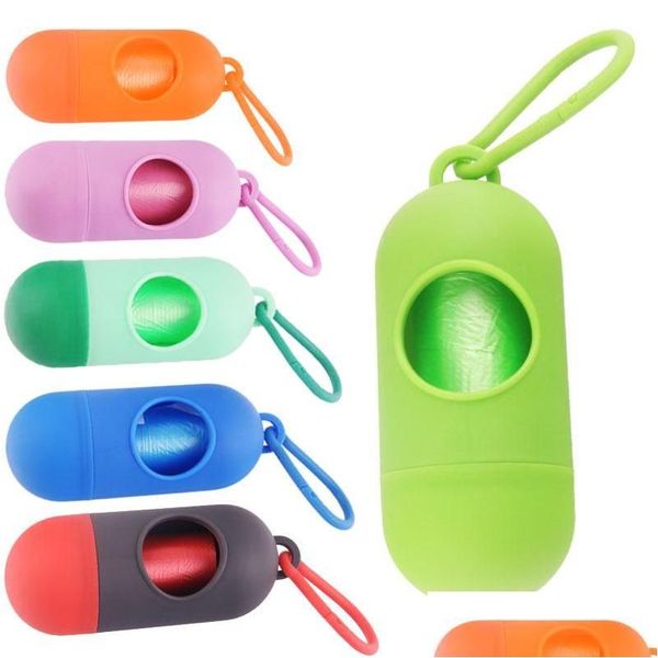 Otros suministros para perros Dispensador de mascotas Estuche de basura incluido Recoger bolsas de caca de desecho Herramienta de limpieza del hogar 8 colores 10.5X4Cm Dh0316 Drop Dhrsg