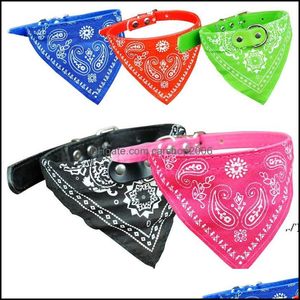 Autres fournitures pour chiens Pet Home Garden Réglable Chat Bandana Écharpe Collier Foulard Triangle Colliers Chiot Mode Paf11717 Drop Delivery 2