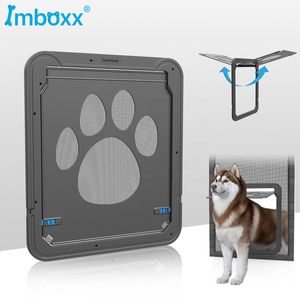 Other Dog Supplies Pet Screen Doors Lockable Puppy Safety Magnetic Flap Cat Door Interior Free Entry and Exit Gate for Large Medium s 221128