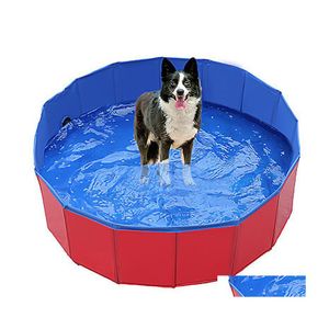 Autres fournitures pour chiens Piscine Baignoire pliable pour animaux de compagnie Piscines de bain Chiens Chats Enfants Portable Baignoire pliable extérieure Wy1355 Drop Otdth