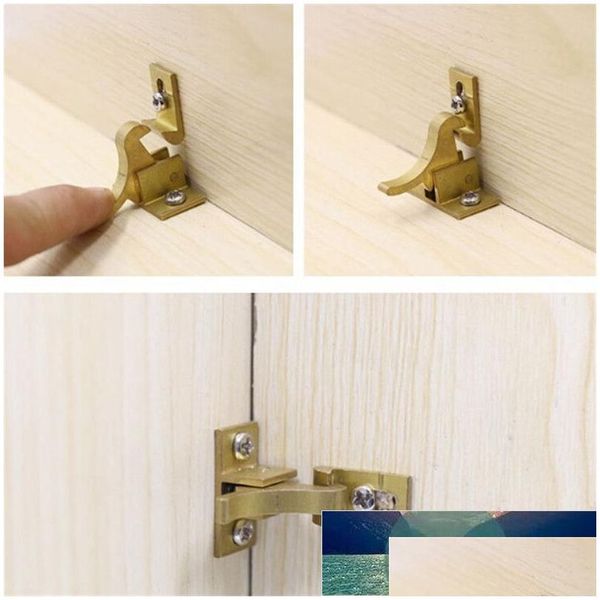 Autre matériel de porte 2pc Brass Bird Hasps Spring Window Backle Latch Security Lock Gold pour placard Hooks Silent Hooks China Style Furnitu DHKV1