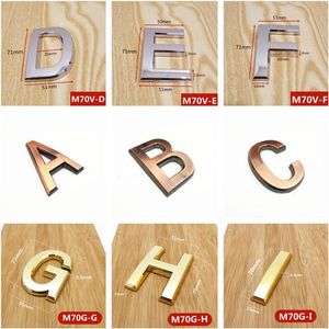 Andere deurhardware 7cm Letterstickers Aangepast A-Z Huisnummer Plaat ABS Plastic appartement Aangepaste borden