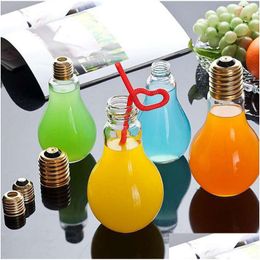 Autres boissons Creative Light BB Forme Thé Jus de fruits Boisson Bouteille Coupe Plante Fleur Vase en verre Accueil Bureau Bureau Décoration Drop de Dh6K5