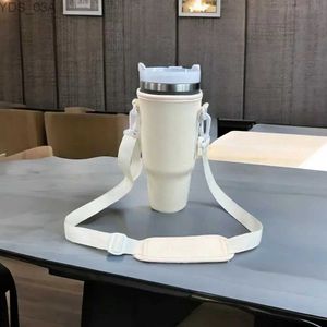 Autres boissons Tasse manchon avec sangle réglable sac à main tasse manchon bandoulière réglable porte-sac de bouteille d'eau pour gobelet 30/40 oz fronde YQ240221