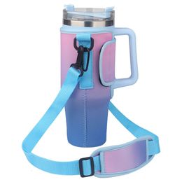 Altri bicchieri per borsa per bottiglia d'acqua Stanley da 40 once con tracolla regolabile Portabottiglie portatile Copri tazza in tessuto per esterni 230825