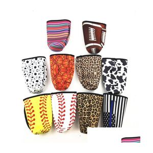 Autres Drinkware Coupe en néoprène ER Baseball Softball Cactus Bouteille d'eau ERS Pochette Léopard Imprimer Sac à manches pour 30oz Tumbler Dhvzh