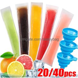 Autre buvette d'été à glaçons jetables Sac de moule popsicle pop zip zip scellé des sacs de tubes pour les smoothies de yogourt aux fruits