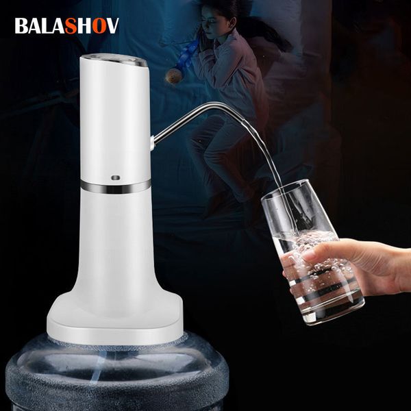 Otro Drinkware Dispensador de bomba de agua inalámbrica Bomba de botella de agua Mini bomba eléctrica de agua de barril Carga USB Interruptor de botella portátil automático 230727