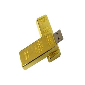 Autres entraînements Stockages d'origine Metal Golden USB Flash 32 Go 64 Go 128 Go 16 Go USB20 Pen Drive Memory Stick5640019 Drop Livilar Ordinateurs Oteqp