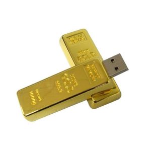 Autres lecteurs Stockages Original Métal Golden USB Flash 32 Go 64 Go 128 Go 16 Go USB20 Pen Drive Memory Stick5196052 Drop Livraison Ordinateurs Dh6Y8