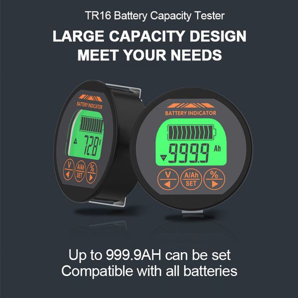 Autres instruments électriques TR16 DC 8-100V Testeur de batterie 50A 100A 350A Testeur de capacité de batterie Ampèremètre numérique étanche Voltmètre avec fonction mémoire 230728