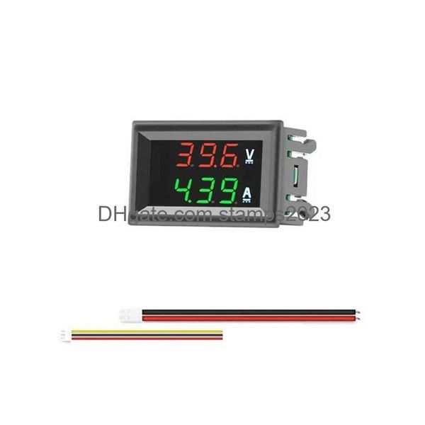 Autres instruments électriques Vente en gros DC 100V 10A Voltmètre Ampèremètre Bleu Rouge LED Amp Double Voltmètre Numérique Jauge Drop Livraison Offi Dhqny