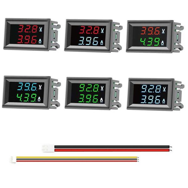 Otros instrumentos eléctricos al por mayor de alta calidad DC 100V 10A Voltímetro Amperímetro Azul Rojo LED Amp Dual Digital Volt Meter Gauge Dro Dhkes