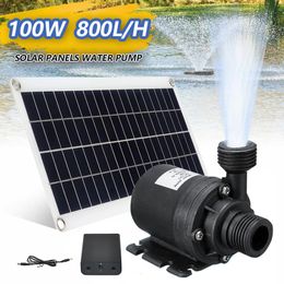 Andere Elektronica 100W 800L/H Zonnepaneel Power Bank Waterpomp Set Ultra-stille Dompelpomp Motorische Visvijver Tuin Fontein Decoratie 230715