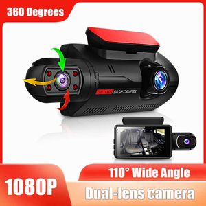 Other Electronics 1080P Dash Cam Front And Cabin Dual Lens Car Camera Recorder 3 Screen 110 Wide Angle Night Vision Loop Recording Motion Sensor J230427