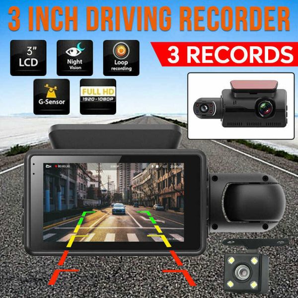 Otros dispositivos electrónicos 1080P WIFI Dash Cam Delantero y trasero e interior 3 cámaras con GPS Lente dual Coche DVR Night DashCam Vehículo Cámara Auto J230427