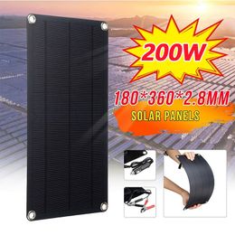 Autre électronique 200W18V Portable Panneau Solaire Power Bank Kit de Panneau Solaire Contrôleur 12V Plaque Solaire pour Maison/Camping/RV/Voiture Chargeur de Batterie Rapide 230715