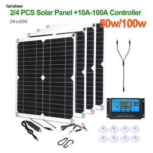 Andere elektronica 50W 100W zonne-energiesysteem Stroomopwekking Zonnepaneel PV-cellen 5V USB 18V DC-uitgang Draagbaar opladen Povoltaïsche platenset 230715