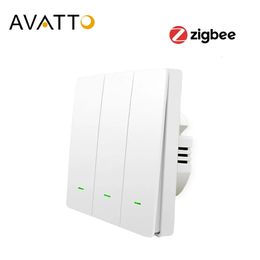 Otros productos electrónicos AVATTO Tuya Zigbee Smart Switch con o sin luz de cable neutro 123 Gang Voice trabajado para Alexa Google Home yandex 230927