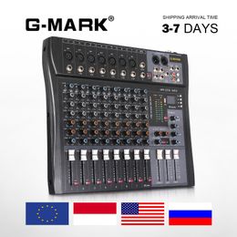 Overige elektronica Bluetooth-mixer GMARK MR80S USB-mixconsole 8-kanaals 48V fantoomvoeding Geluidskaart voor pc Stage Studio DJ-controller 230801