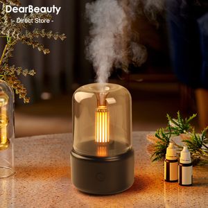 Autres appareils électroniques Diffuseur d'arôme aux chandelles Humidificateur d'air ultrasonique électrique portable Huile essentielle Cool Mist Maker Fogger avec veilleuse LED 230826