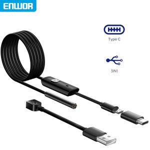 Autre électronique ENWOR Caméra endoscope industrielle IP67 Étanche 5 5mm 7mm 3IN1 Pour téléphones Android PC USB 6LEDs Réglable 230712