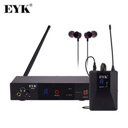 Andere elektronica EYK IEM81 UHF draadloos in-ear monitorsysteem Eén kanaal 16 frequenties selecteerbaar Perfect voor zanger Stage Performance DJ 230731