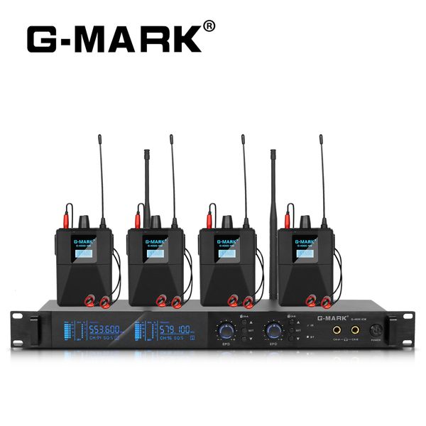 Otros sistemas electrónicos InEar Monitor System GMARK G4000IEM UHF Wireless Stage Return con auricular Cuerpo de metal para guitarra Studio Band 230801