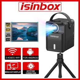 Andere elektronica ISINBOX X8 Mini Draagbare Projector Met Schermen Android 5G WIFI Thuisbioscoop Cinema Ondersteuning 1080P Video LED 230731