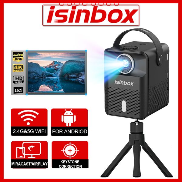 Autres appareils électroniques ISINBOX X8 Mini projecteur portable avec écrans Android 5G WIFI Home Cinéma Cinéma Support 1080P Vidéo LED 230731