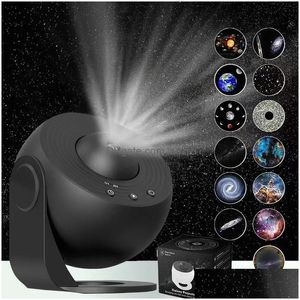 Autre électronique Night Light Galaxy Projecteur Starry Sky 360 ° Rotation Planétarium Lampe pour enfants Chambre Saint Valentin Cadeau Mariage Dhjzm