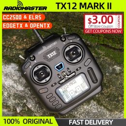 Autres appareils électroniques RadioMaster TX12 MKII Mark 2 MK2 Radio CC2500 ELRS EdgeTX OpenTX 16CH Transmetteur de contrôle compatible multi-modules original 231128