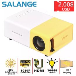 Andere Elektronik Salange Mini-Projektor YG300 Pro LED-unterstützter tragbarer 1080P-Full-HD-Beamer AudioUSB-Videoprojektor 231117