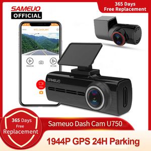 Otros dispositivos electrónicos Sameuo U750 Dash Cam Car Dvr 4K Vista trasera GPS WIFI APP Video Recorder Reverse 24H Monitor de estacionamiento Dashcam Auto Car Camera Dvr J230427