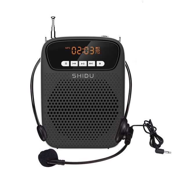 Autres appareils électroniques SHIDU 15W Amplificateur vocal portable Microphone filaire Radio FM Enregistrement audio AUX Bluetooth Ser Pour enseignants Instructeur S278 230719