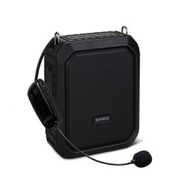 Otros productos electrónicos SHIDU M800 18W Amplificador de voz inalámbrico portátil para profesores Micrófono UHF Altavoz Bluetooth impermeable como 4400mAh Power Bank 221025