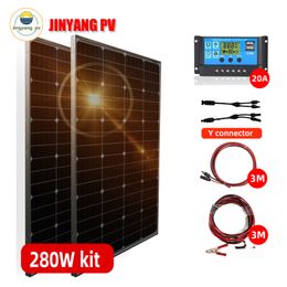 Otros componentes electrónicos Panel solar 1000w Kit completo 12V 140W 280W Paneles solares Cargador Sistema doméstico Generador Célula solar monocristalina 185w 370w 230715