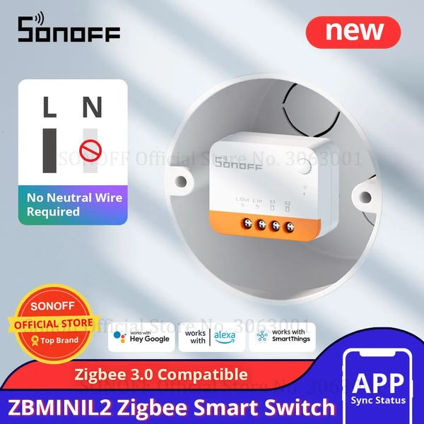 Autres appareils électroniques SONOFF ZBMINIL2 Aucun fil neutre requis Smart Home Zigbee MINI commutateur à 2 voies sans fil eWeLink APPModule de commande vocale 230927