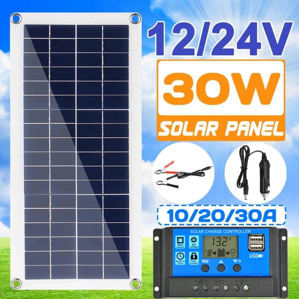 Otros productos electrónicos SUYIJIA 30W Panel solar 18V Célula solar 10A-60A Controlador Panel solar para teléfono RV Coche MP3 PAD Cargador Suministro de batería al aire libre 230715