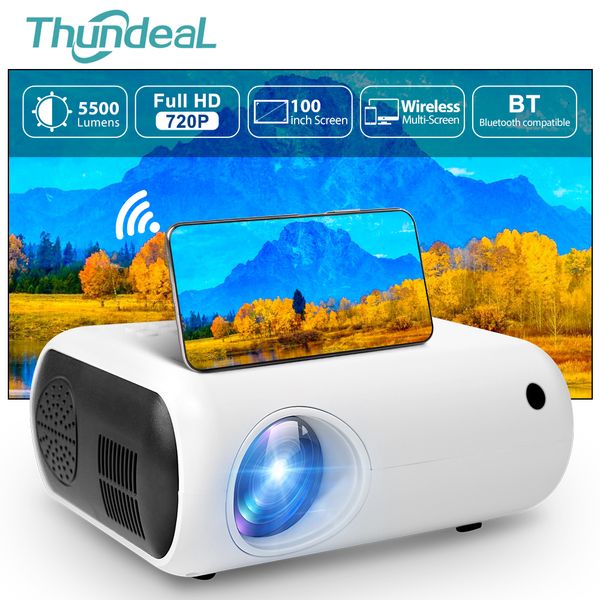 Autres appareils électroniques Thundeal TD50 Mini projecteur Portable Home Cinéma 3D WiFi Full HD 720P 1080P IOS Android Phone Movie Video Beamer 230731